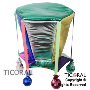 SOMBRERO HEXAGONAL CON PELOTITAS CARIOCA METAL ACETATO MULTICOLOR x 1